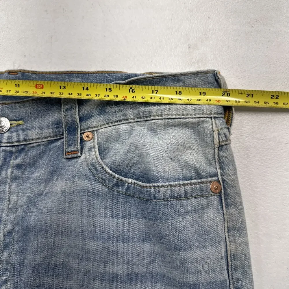 True Religion Slim Drop Mens Jeans Gray Wash Relaxed Denim Size 36